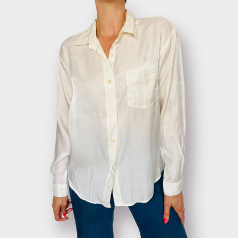 Y2K NY Jeans White Shimmer Button Up Size L