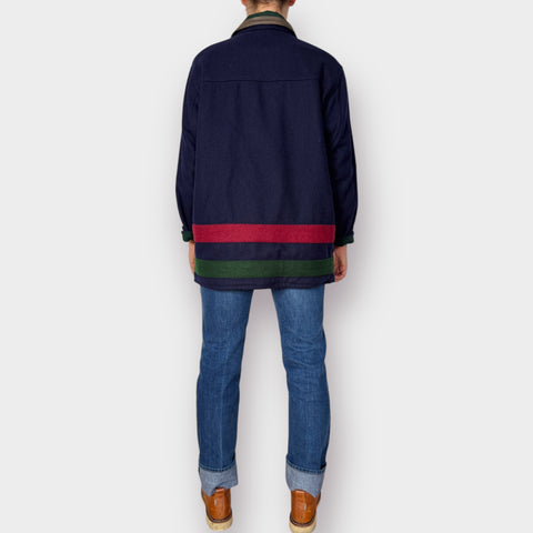 90s Maggie Lawrence Tri Color Wool Coat Size M