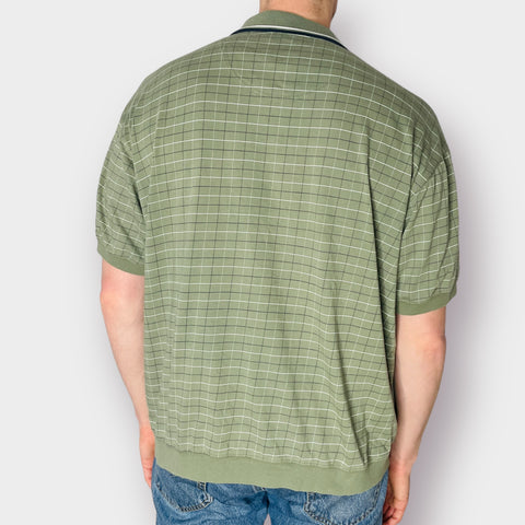90s Harbor Bay Green Checkered Collared Top
