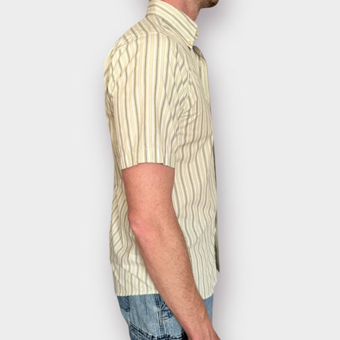 90s Puritan Light Sage Stripe Button Down Size M