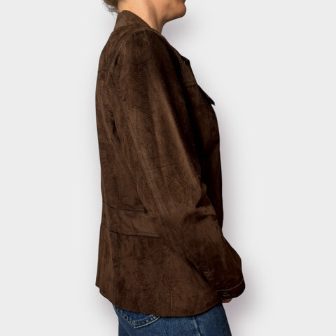 00s Apostrophe Brown Suede Jacket Size L