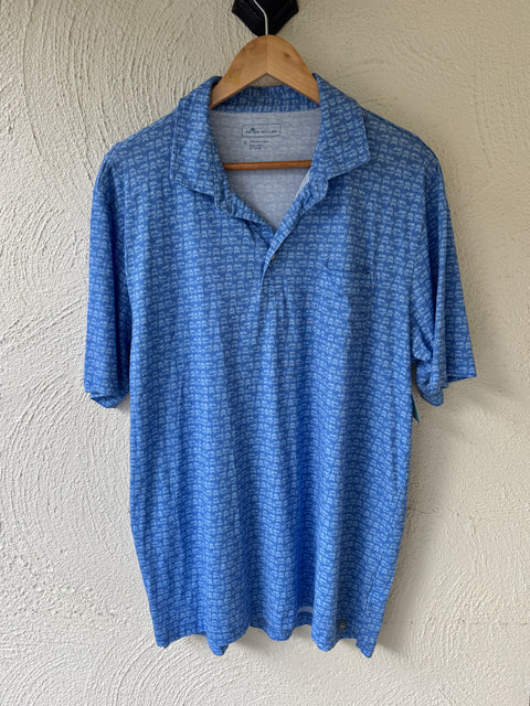 Peter Millar Blue Car Polo Size L