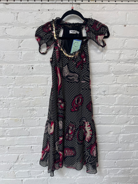 00s Moschino Silk Drop Waist Dress Size XS