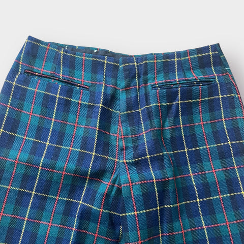70s Plaid Wool Slacks Size S