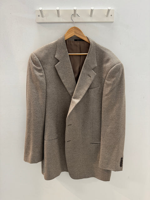 00s Armani Cashmere Silk Tan Blazer Size 46L