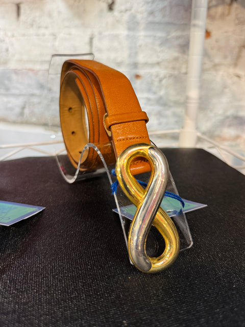 VTG Italian Designer Belt with Infinity Buckle Size L