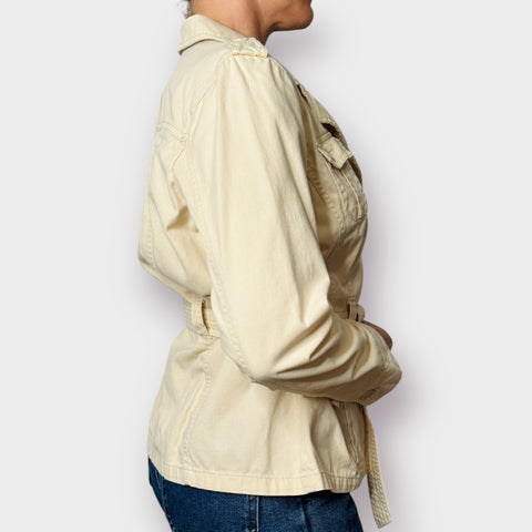 Y2K French Cuff Khaki Belted Jacket Size L