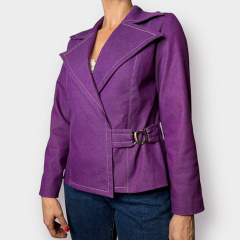 Y2K Vivian Original Purple Wrap Blazer Size L