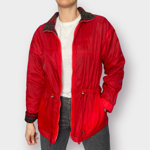 90s Fleece Lined Red Reversible Windbreaker Size M