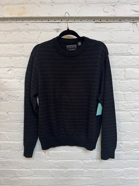 00s Greg Norman Black Multicolor Crewneck Sweater Size S