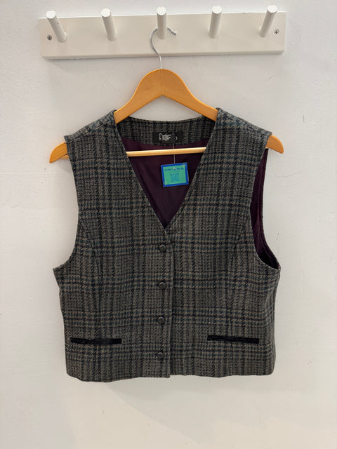90s Rafaella Wool Plaid Vest Size M