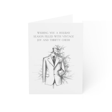 DIGITAL DOWNLOAD Vintage Lover Holiday Christmas Greeting Card - Suit 4.25 x 5.5