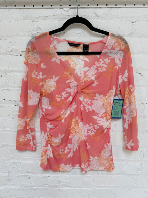 90s NY&Co Pink Mesh Top Size M