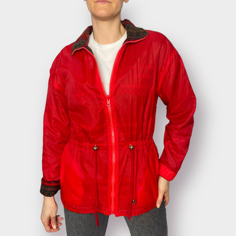 90s Fleece Lined Red Reversible Windbreaker Size M