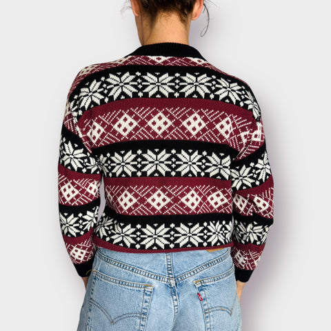 80s American Pride Snowflake Sweater Size S