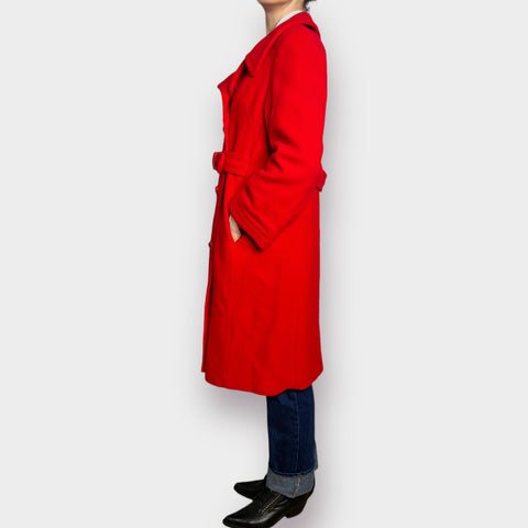 1960s Arnold Constable Red Overcoat Size M