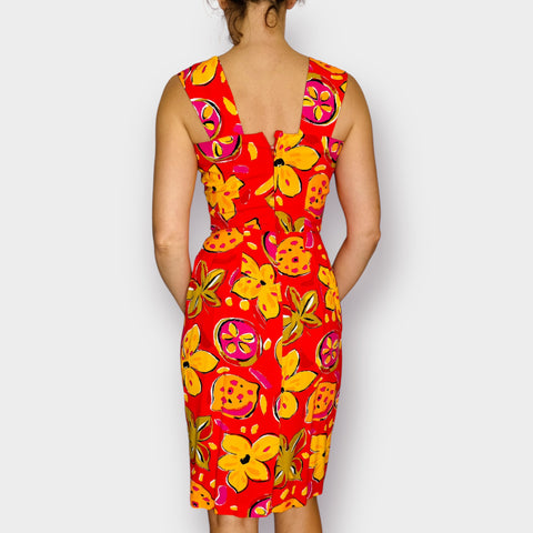 90s R.J. Stevens Orange and Yellow Dress Size S