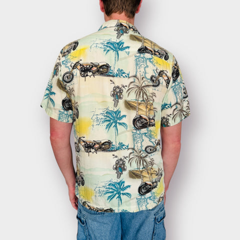 Y2K Newport Blue Motorcycle Top Size M