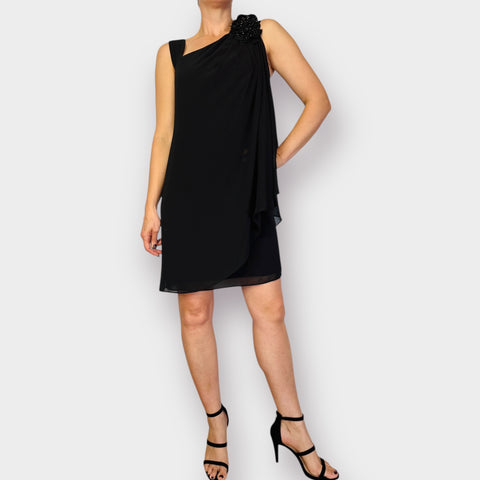 Y2K R&M Richards Black one shoulder drape dress Size M