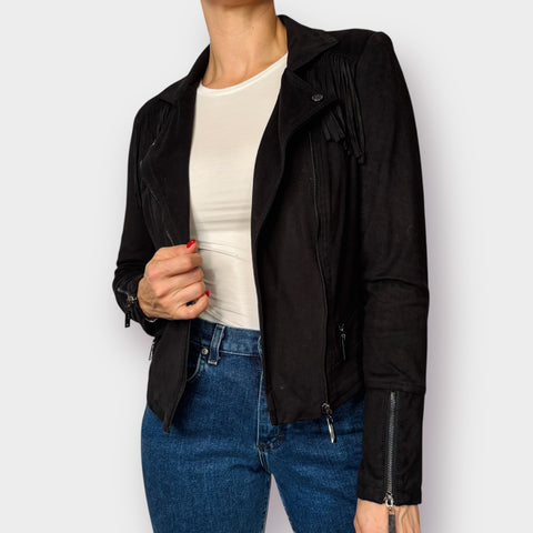00s JouJou Black Fringe Jacket Size M