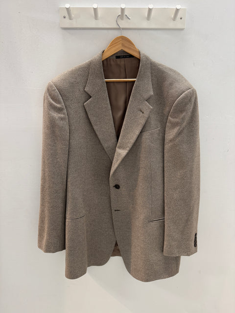 00s Armani Cashmere Silk Tan Blazer Size 46L