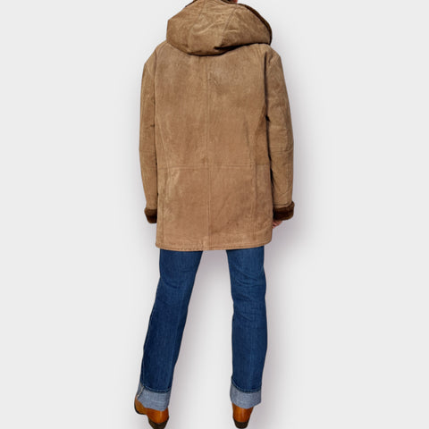St. John's Bay Suede Faux Fur lined Coat Size L