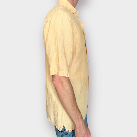 Lands' End Tangerine Linen Shirt Size M