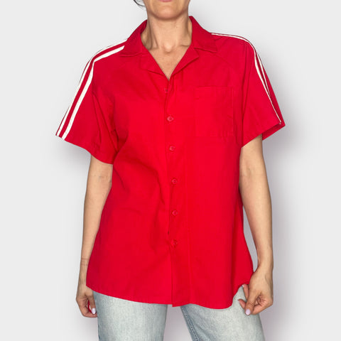 90s Fashion Seal Red Bowling Shirt