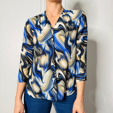 2000s Sami & Jo Marbled Blouse Size S