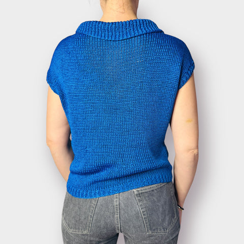 90s Blue Star Sweater Top Size M