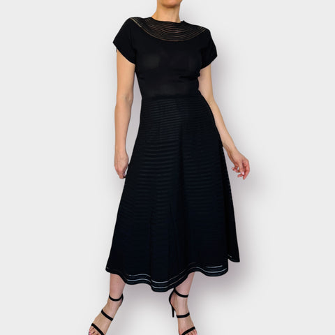 60s Montgomery Ward Black Cocktail Dress Size M