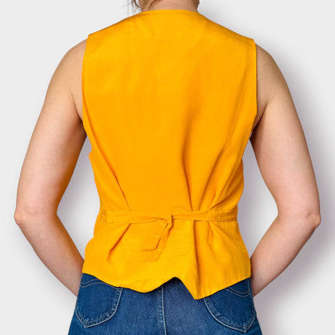 90s Spenser Jeremy Yellow Silk Vest Size M