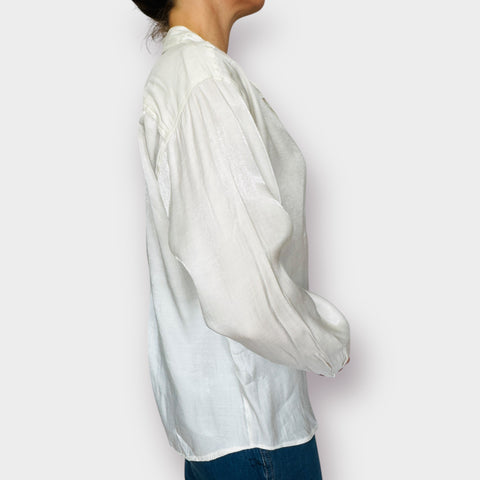 Y2K NY Jeans White Shimmer Button Up Size L