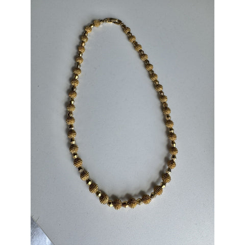 Vintage Trifari Gold Bead Necklace 1930-1955 Crown Stamp
