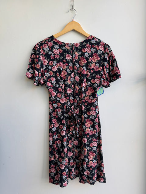 90s Arianna Floral Dress with lace collar Size S