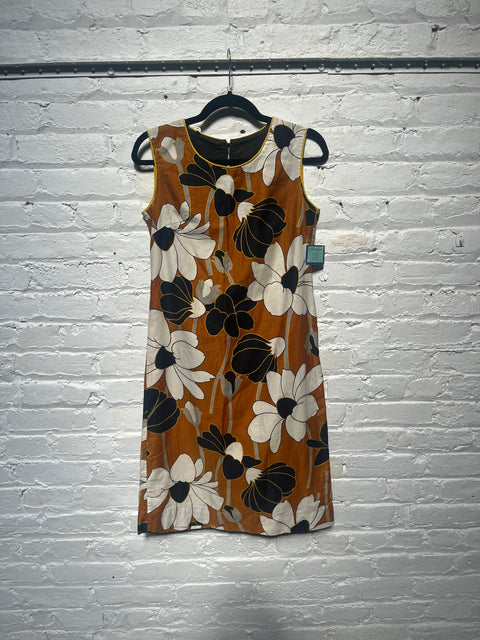 70s Tan Black Cream with Yellow Piping Size XS