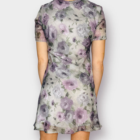 90s Dressbarn Gray and Lavendar Dress Size S