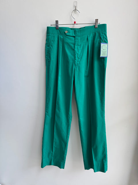 80s SporThompson Teal Slacks Size 32