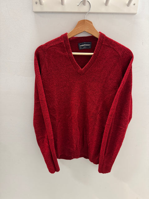 80s Robert Bruce Red Wool Sweater Size S