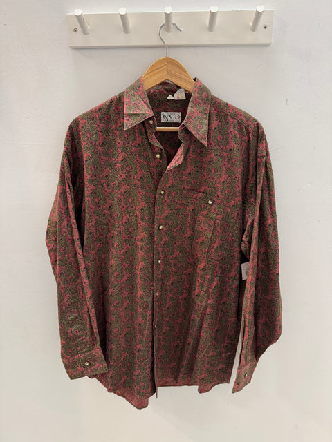 90s Valentino Mauve Paisley Shirt Size M