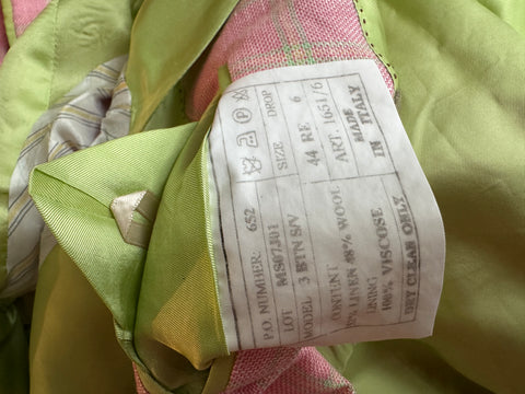 Peter Millar Pink Lime Plaid Blazer Size 44R
