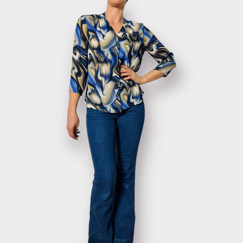 2000s Sami & Jo Marbled Blouse Size S