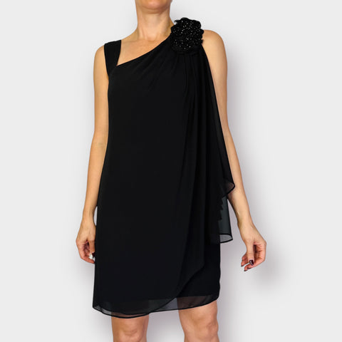 Y2K R&M Richards Black one shoulder drape dress Size M