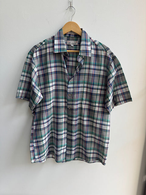 80s Main Stream plaid short sleeve Size L