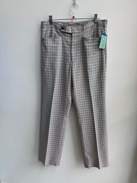 70s Sansabelt Plaid Trousers Size 36