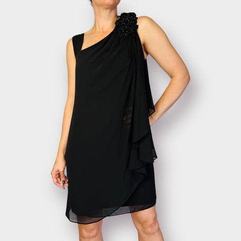 Y2K R&M Richards Black one shoulder drape dress Size M