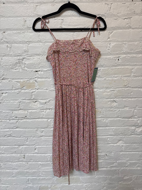 60s Pink Floral Sundress Size XL