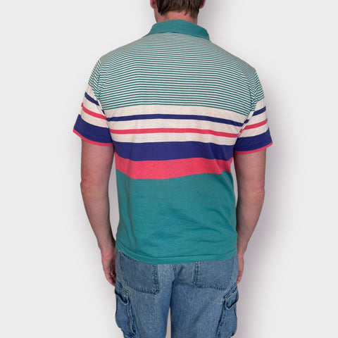 90s Knightsbridge Teal Blue Coral Polo Size M