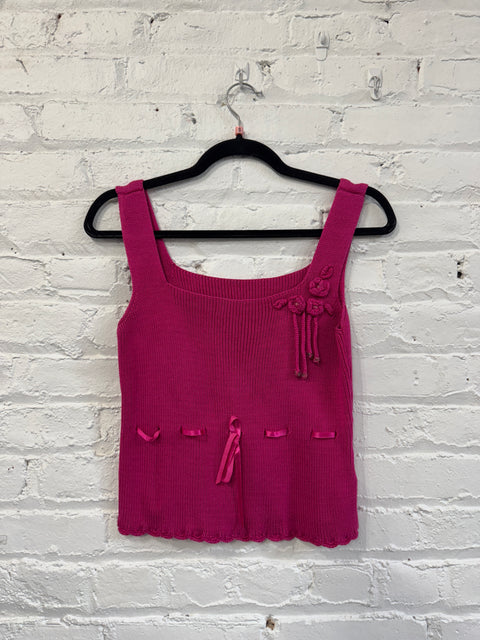 90s Kroshetta Pink Sweater Tank Size S