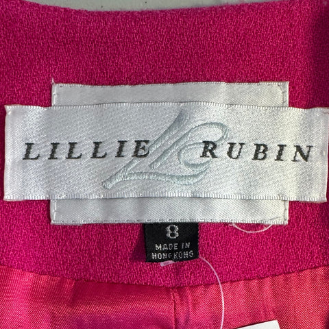 90s Lillie Rubin Pink Blazer with Black embellishment Size M